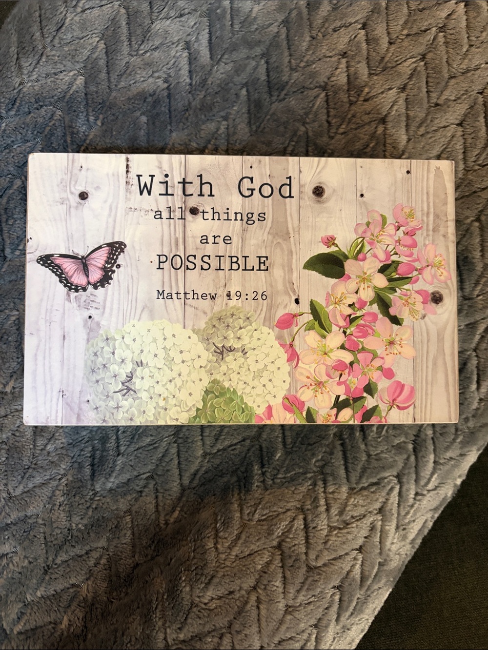 Inspirational Floral Wall Art Sign - Pink & Cream